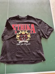 Ethika Black Cotton Short Sleeve Crew Neck Graphic Print Men’s T-Shirt