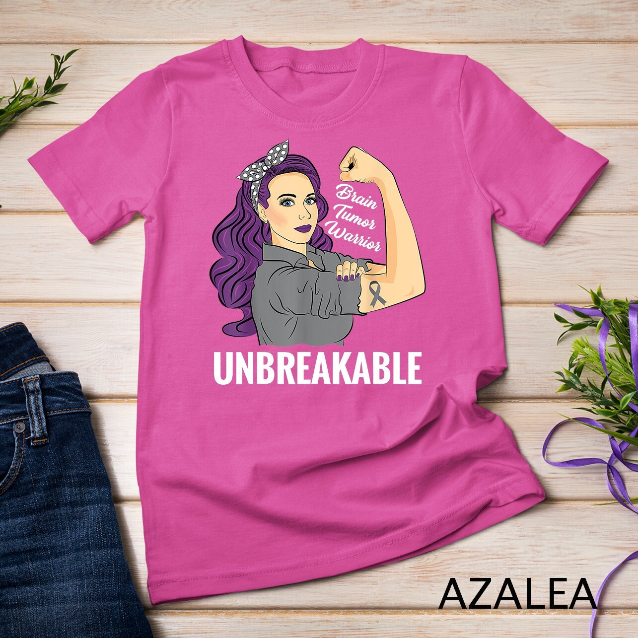 Brain Tumor Awareness Warrior Unbreakable Survivor Unisex T-shirt gallery
