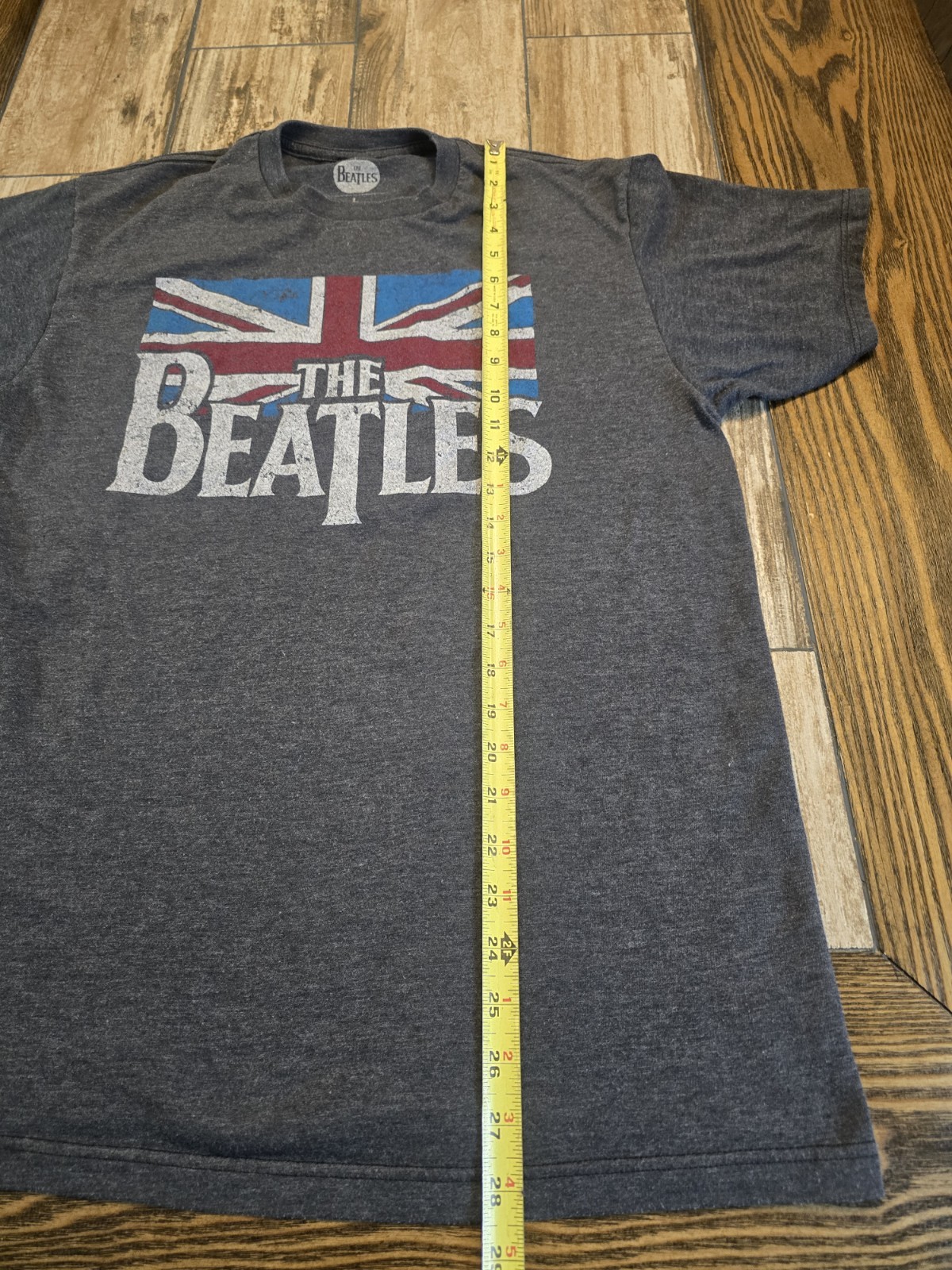 The Beatles Union Jack Logo T-Shirt Men’s Large Gray Graphic Band Tee UK Flag gallery