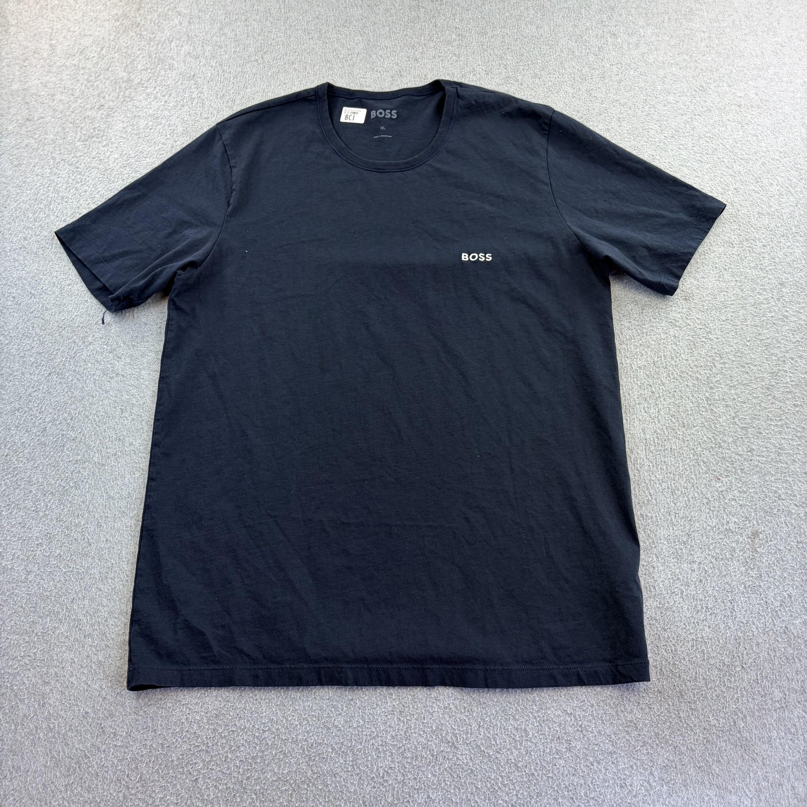 Hugo Boss Shirt Mens XL Blue Short Sleeve Crew Neck Logo Basic Tee Casual Adult