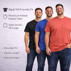 12 Pack BILLIONHATS Plus Size Men Cotton T-Shirt Bulk Big Tall Short Sleeve