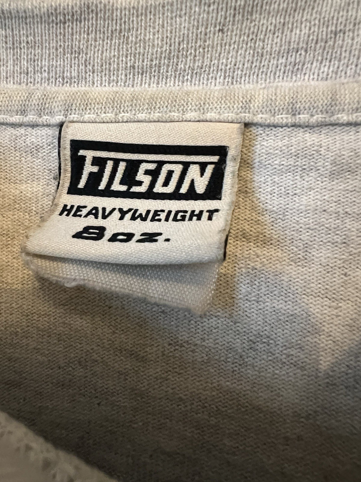 Filson Heavyweight 8oz Gray Long Sleeve Pocket T-Shirt Medium Made In USA gallery