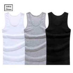 3pcs Camiseta Sin Mangas De Algodón Para Hombres Chaleco Muscular Ropa Interior