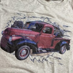 Vintage Styled Classic Car Design Port & Conpany Grey Long Sleeve Tee Size XL