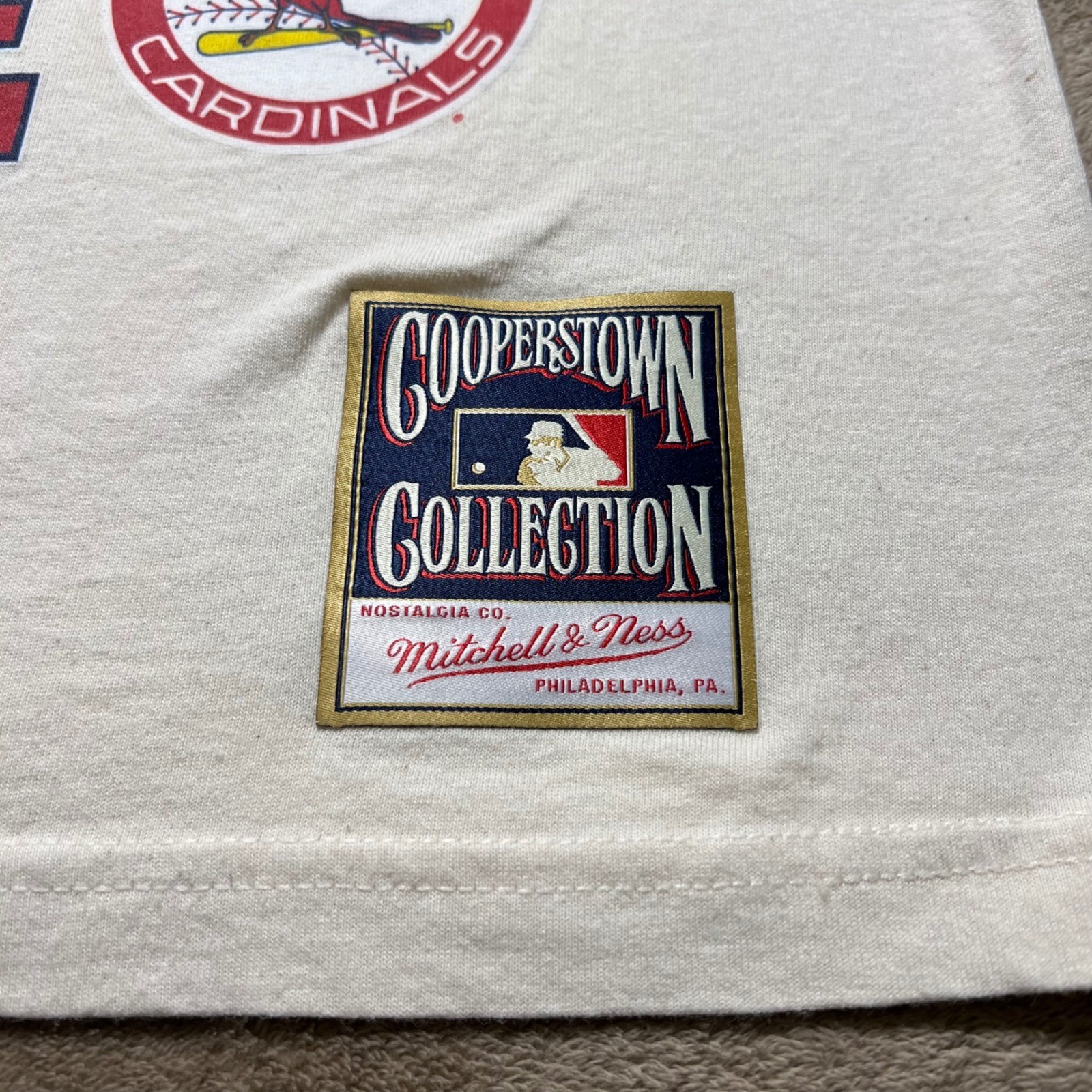 Mitchell & Ness Mark McGwire St Louis Cardinals Shirt Mens Medium Cream MLB Tee gallery