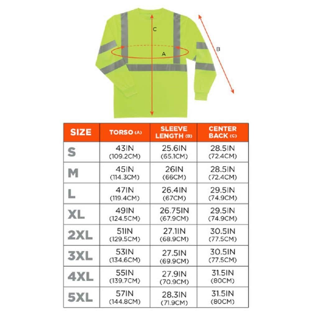 Ergodyne 5XL Hi Vis Lime Long Sleeve T-Shirt gallery