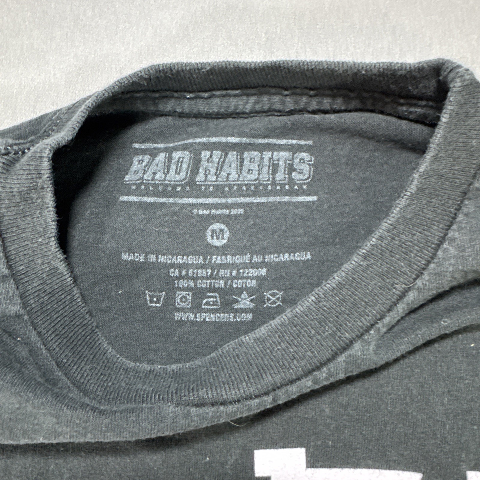 Bad Habits Spencers Long Sleeve T-Shirt Medium Black Graphic Alt Streetwear gallery