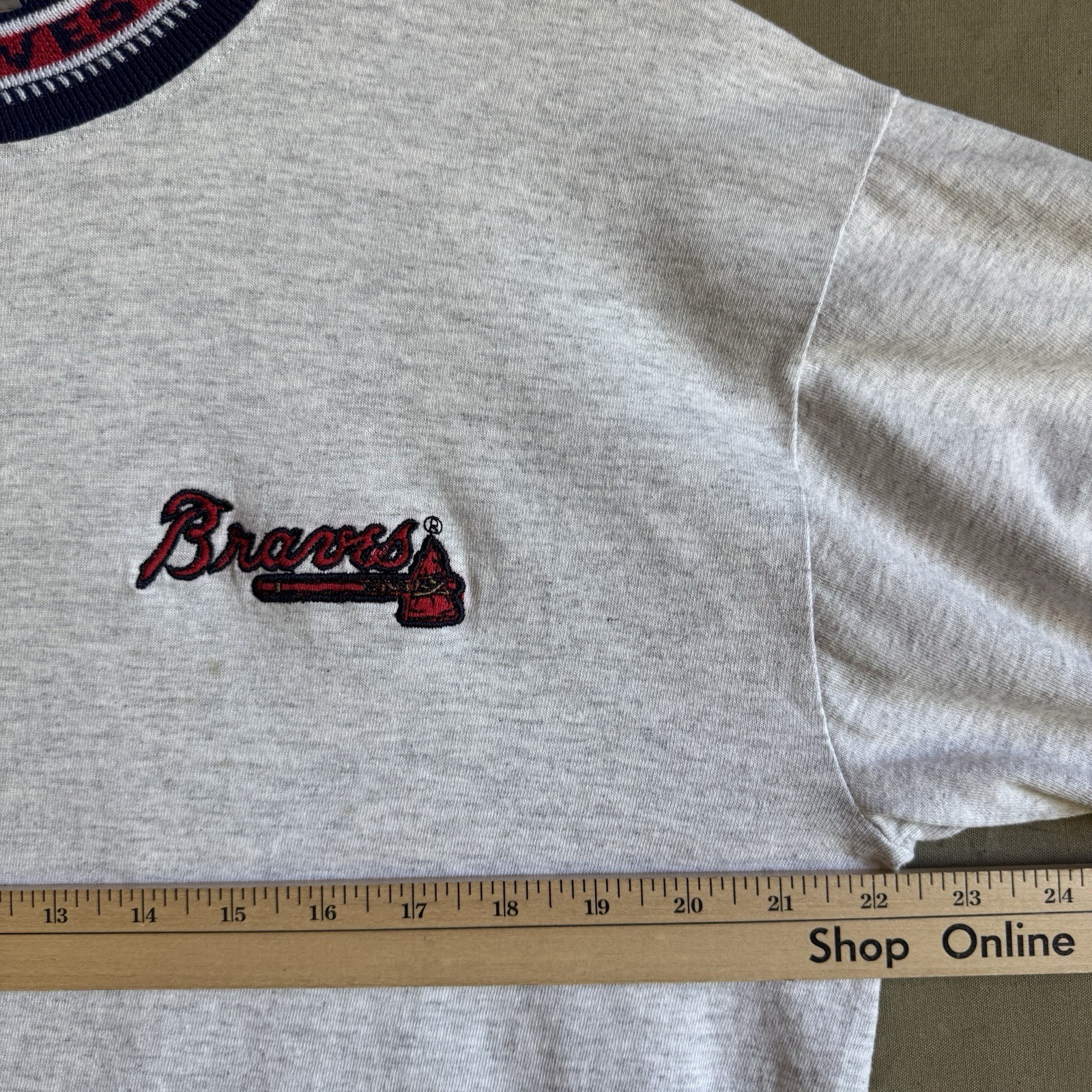 Vintage Atlanta Braves Baseball MLB Trench Ultra USA Single Stitch T Shirt Sz Lg gallery
