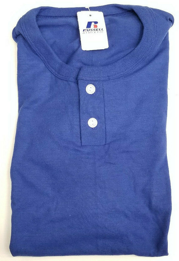Vintage Russell Athletic Blank 2 Button Henley T-shirt Mens - Irregular gallery