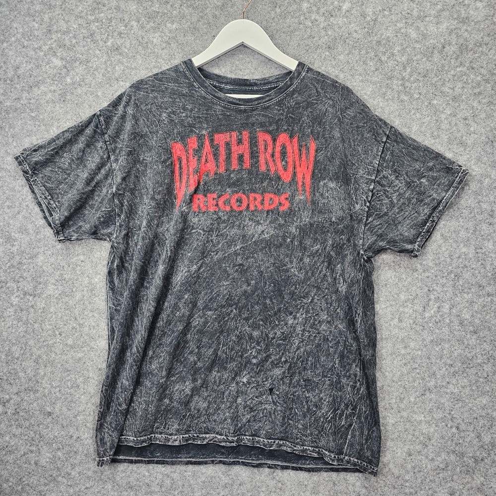 Death Row Records Shirt Men Large Charcoal Gray Hip Hop Rap Tee Grunge Y2K 22×28