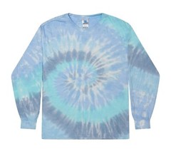 Tie Dye Long Sleeve Shirts Psychedelic Kids & Adult 100% Cotton Colortone