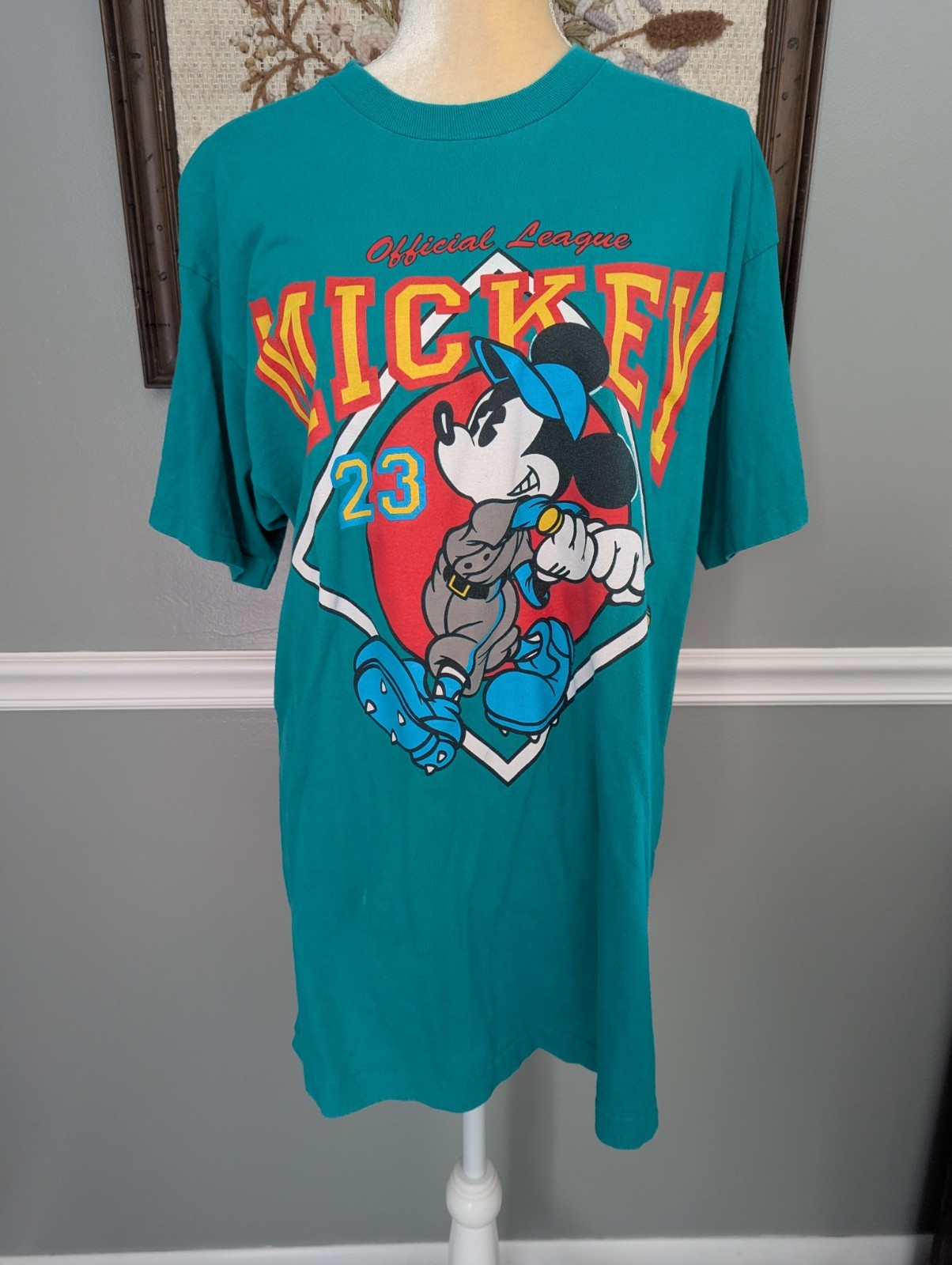 Vintage 90s Mickey & Co USA Single Stitch Mickey Mouse Baseball Disney T-Shirt gallery