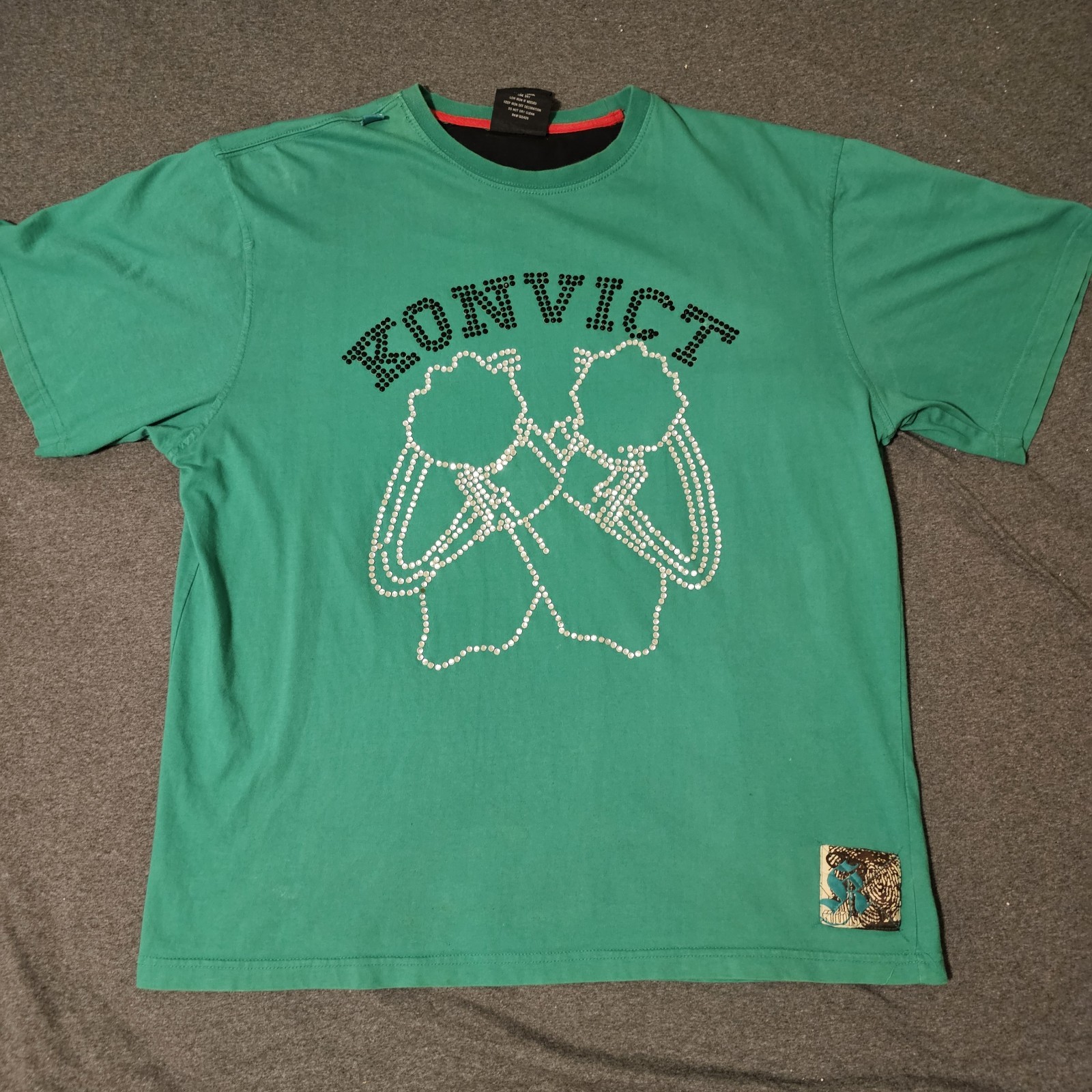 Vintage Y2K Akon Konvict Apparel Graphic T Shirt Size L Cotton Beaded Accents gallery