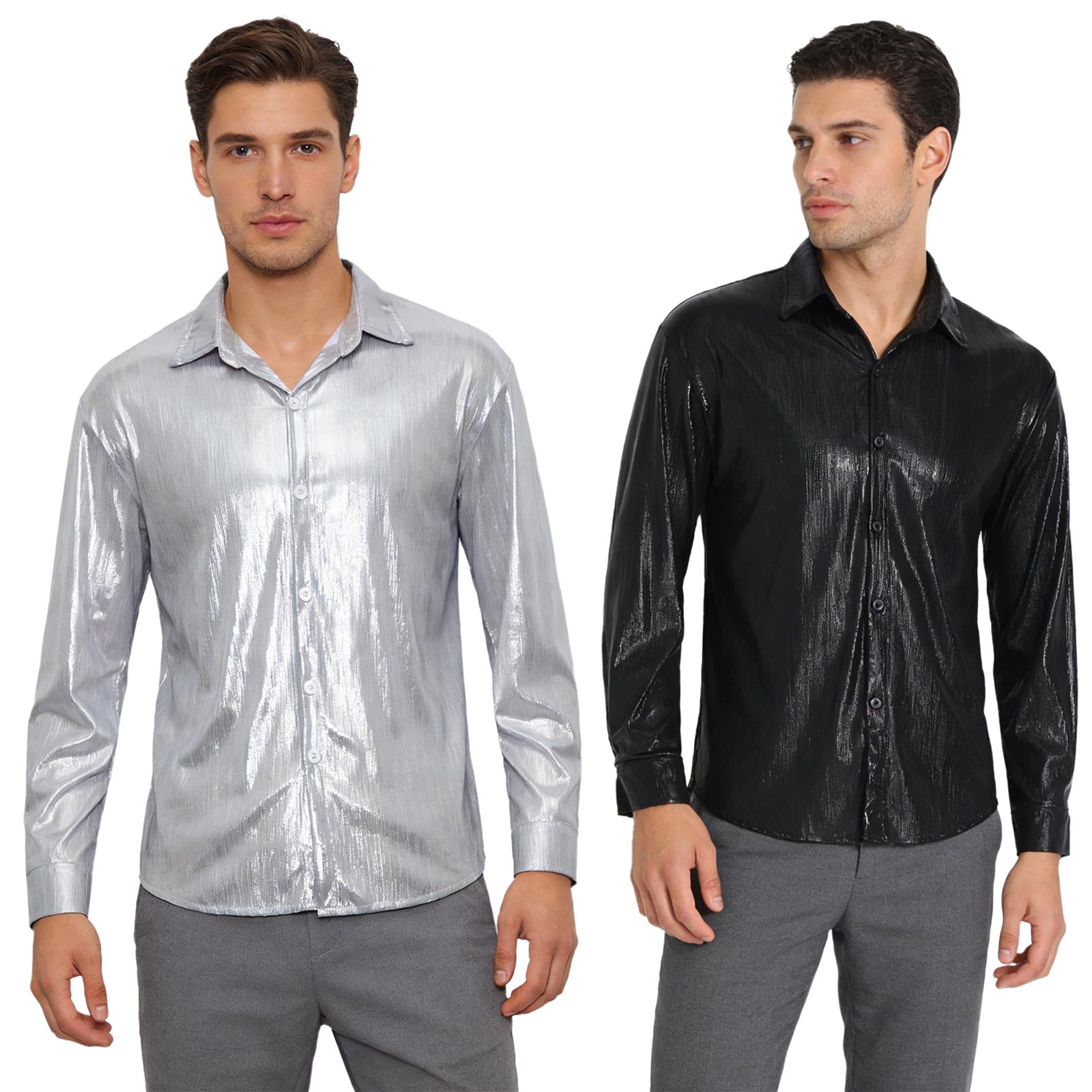 Mens Blouse Parties Top Street Wear Shirt Party Turn-down Collar Weddings Work gallery