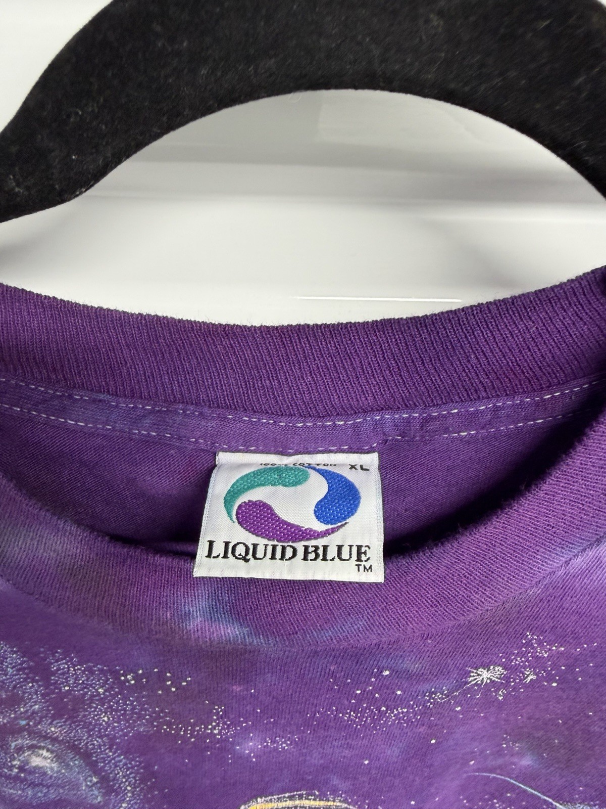 Vintage 1992 Liquid Blue GALAXY Tie Dye T-Shirt Mens XL Hippie Rave Single 90s gallery