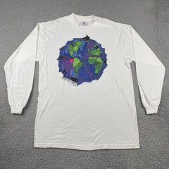 Vtg Delta Large White Shirt Fragile Earth Common Threads 90s Made In USA Art Tee