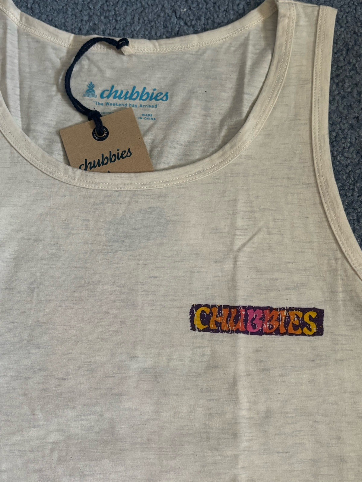 Chubbies Men's The Wind Slammer Tank Top Graphic Sunset Waves Shirt New NWT gallery
