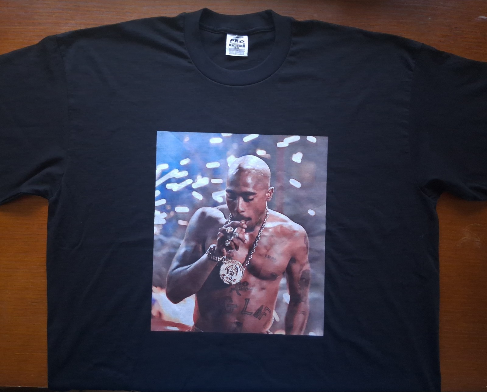 Vintage Y2K Tupac Shakur 3XL Pro Athletic Heavy Cotton T-Shirt, 2Pac Video Shoot