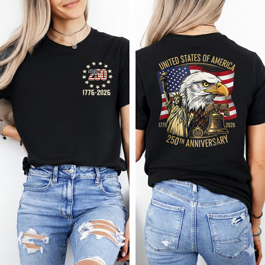 250 Years 1776-2026 250th Birthday Eagle Liberty Bell T-Shirt gallery