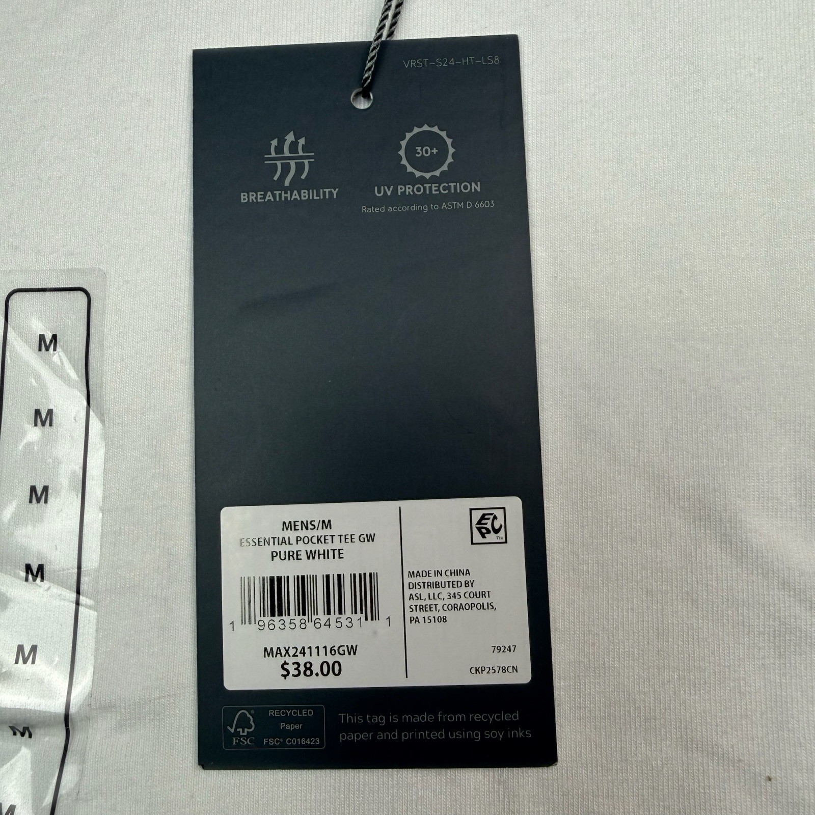 VRST Shirt Mens Medium Essential Pocket Tee Short Sleeve White NWT gallery