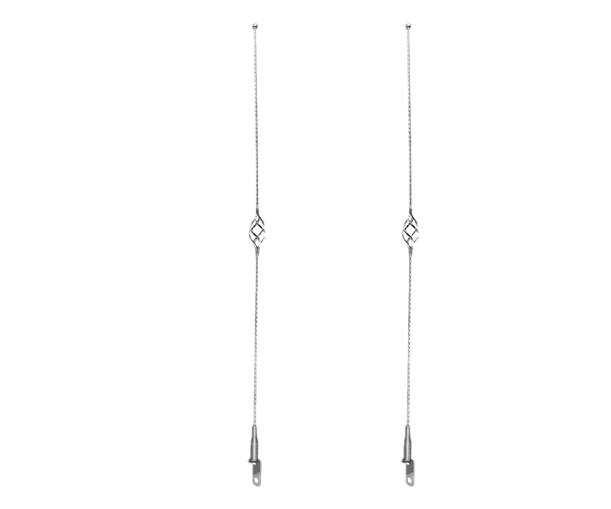 PAIR OF LOWRlDER CLASSIC 32″ LONG CAGE TWISTED BICYCLE ANTENNA(SHOW PART) CHROME