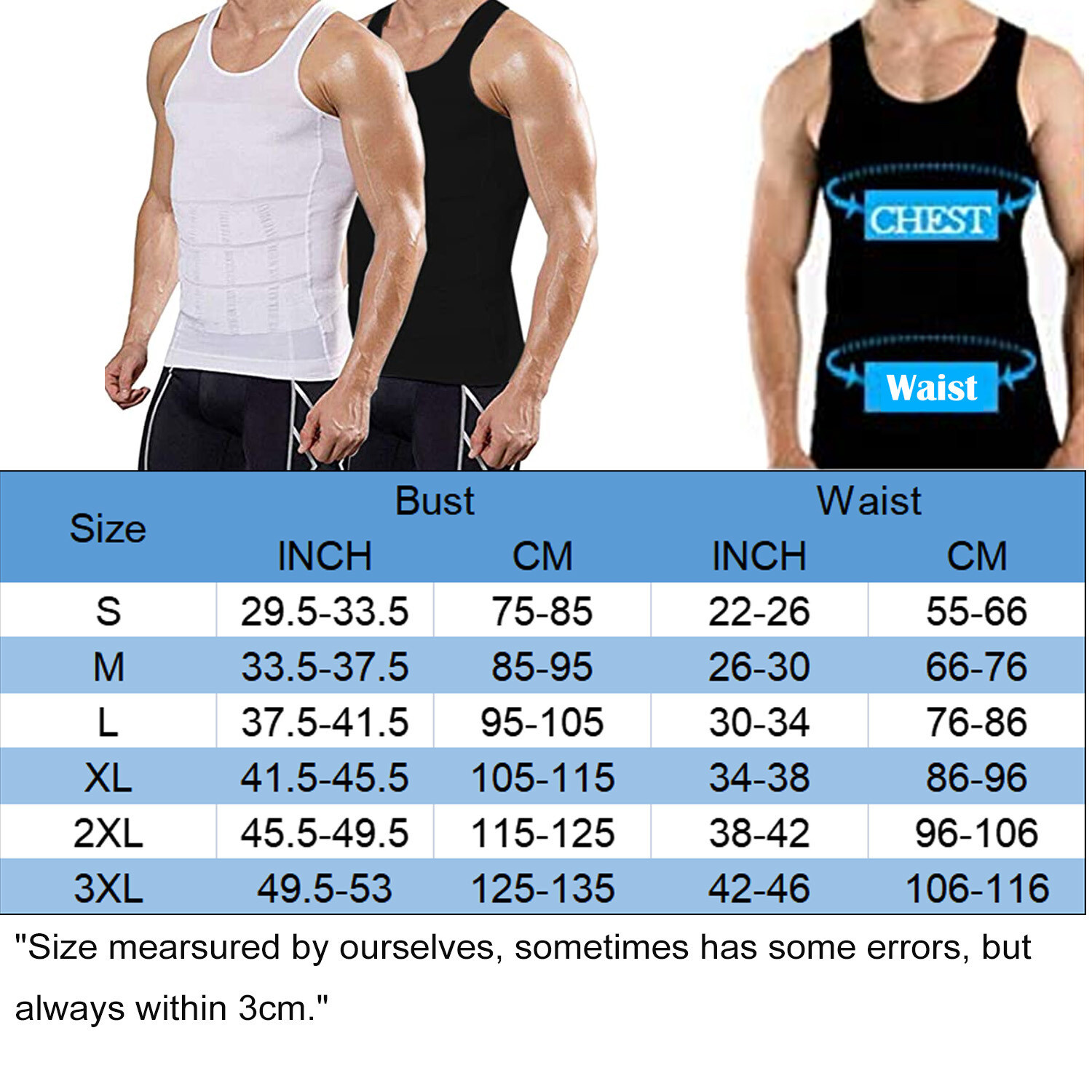 Shaper Men's Body Shaper Toning T-Shirt Ultra Durable Vest Compression Underwear gallery