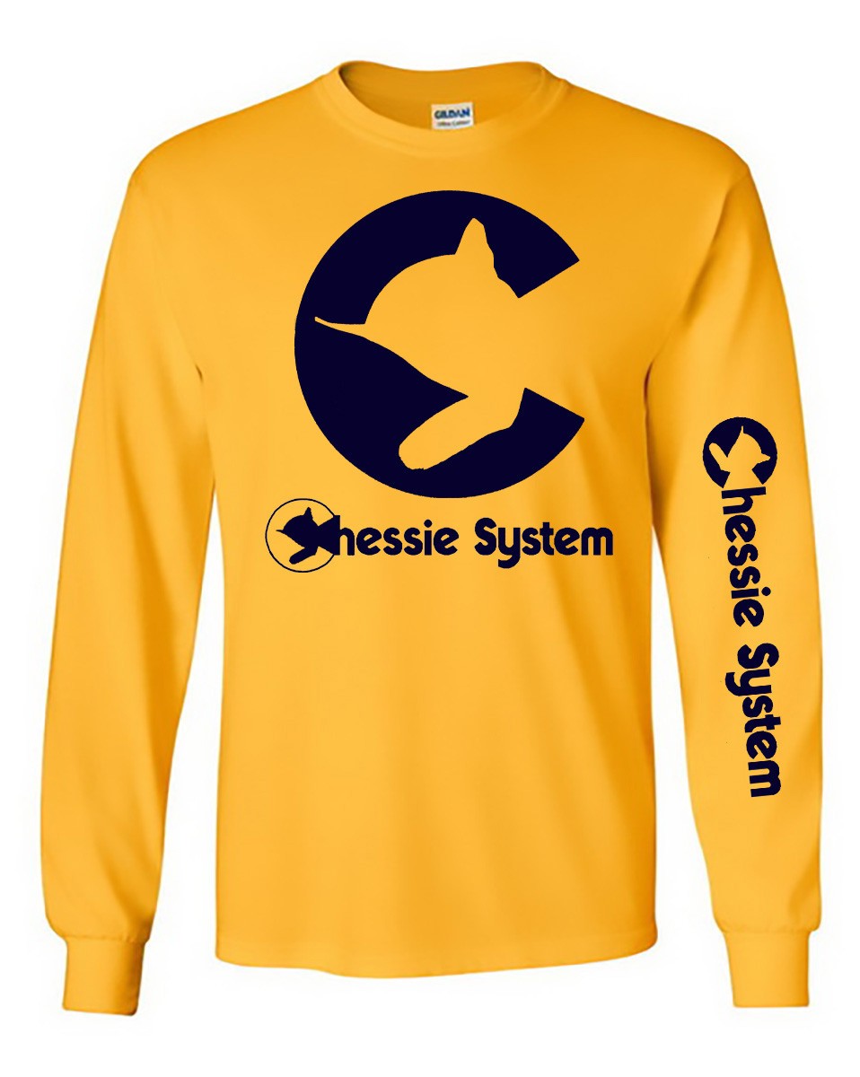 Chessie System Long Sleeve T-Shirt Gold/Navy Blue Logo gallery