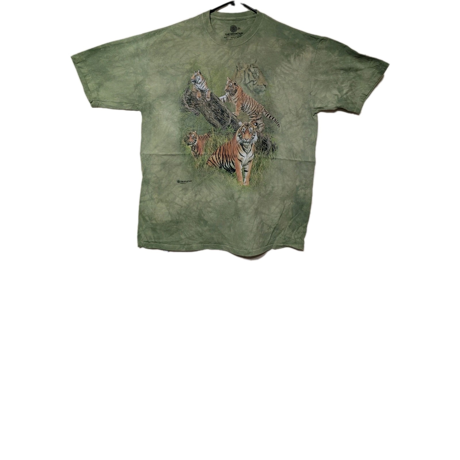 The Mountain Mens T-shirt Green "Wild Tiger Collage" New Logo 2XL #5924 gallery