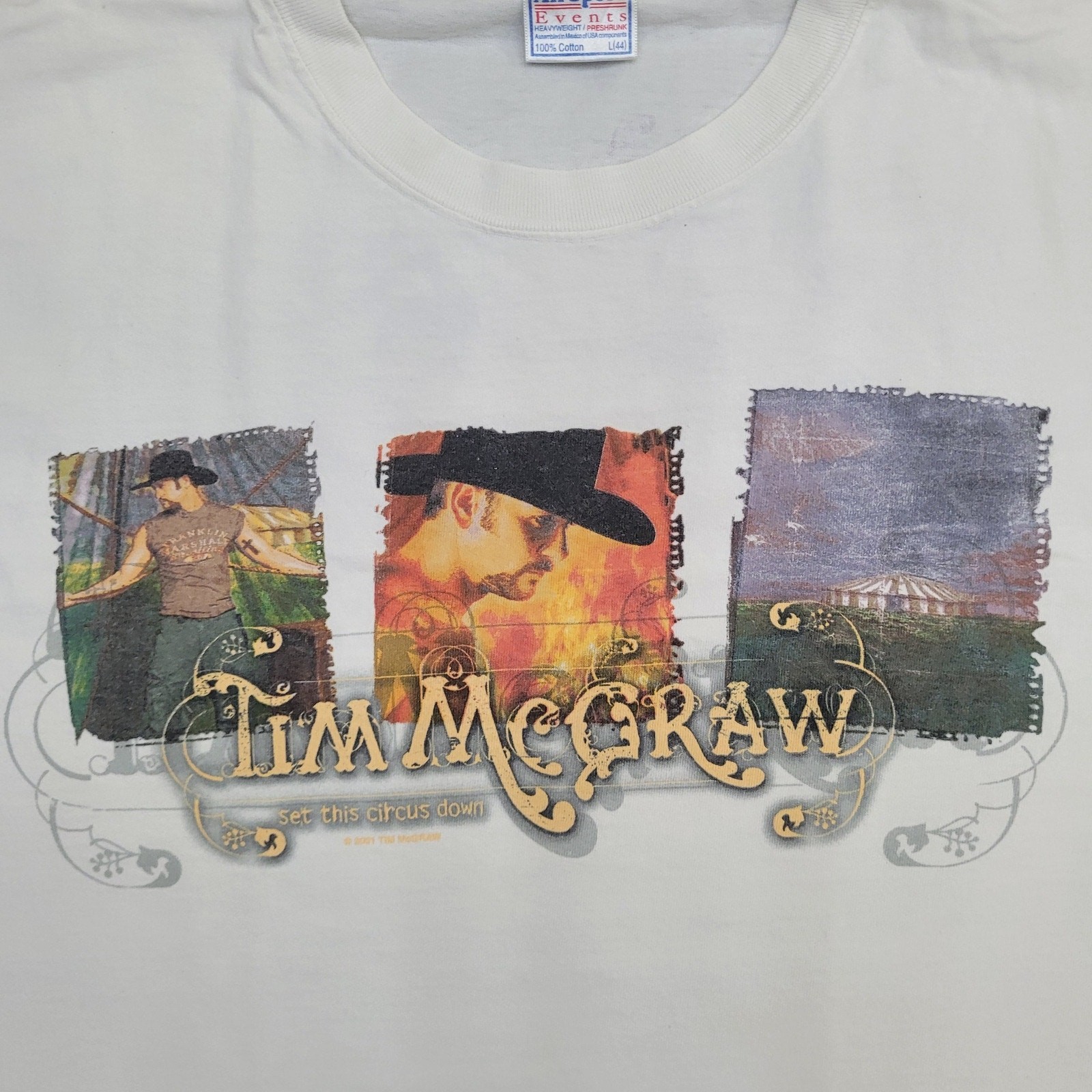 Vintage 2001 Tim-Mcgraw Shirt M/L 21x27 Set-This-Circus-Down gallery