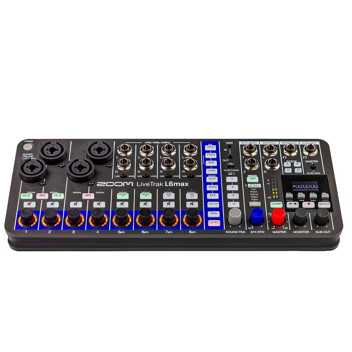 Zoom LiveTrak L6max 12-Channel Portable Digital Mixer and Recorder, Bundle with