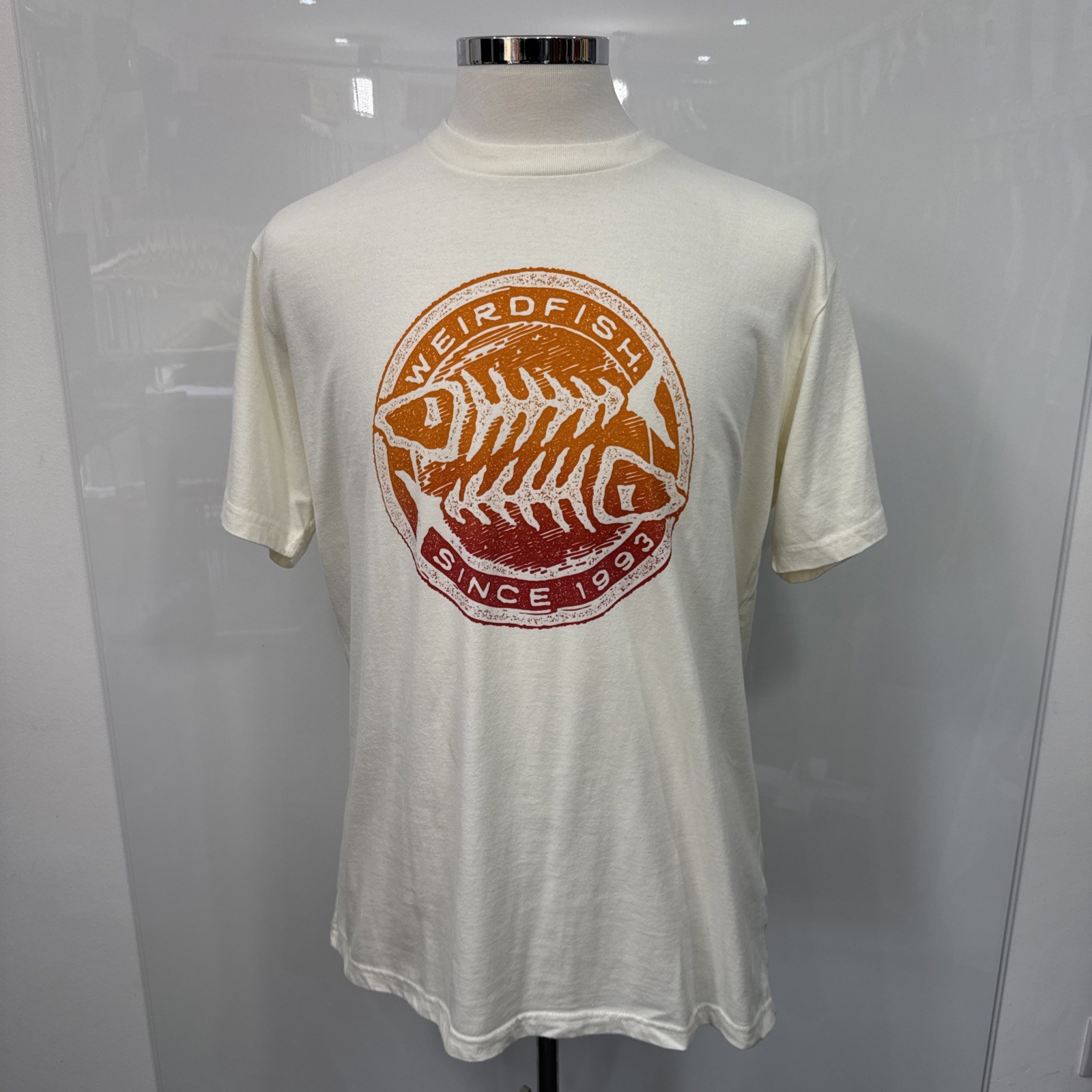 WEIRD FISH Pale Yellow Relaxed Fit Crew Neck Summer T Shirt Size XL gallery