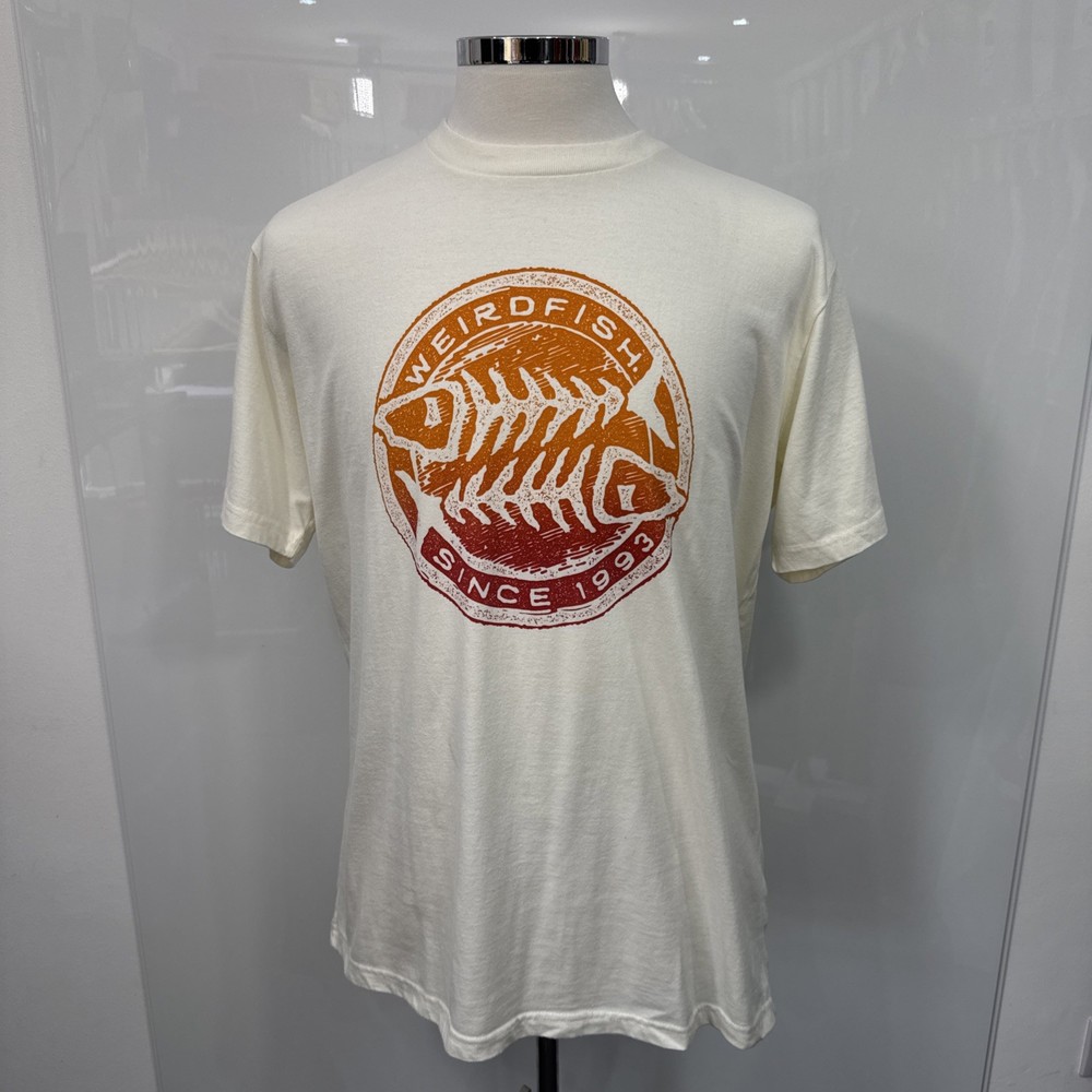 WEIRD FISH Pale Yellow Relaxed Fit Crew Neck Summer T Shirt Size XL
