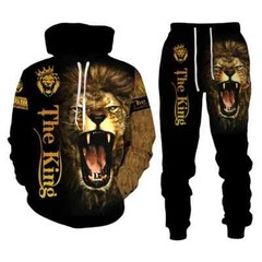 Activewear Men’s 3D Printed Hoodies Long Sleeve Hooded Sweater Sportswear Sets
