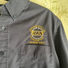 Mens Navy Blue Workwear Button Up Gorpcore Port Authority Antique Wireless XL