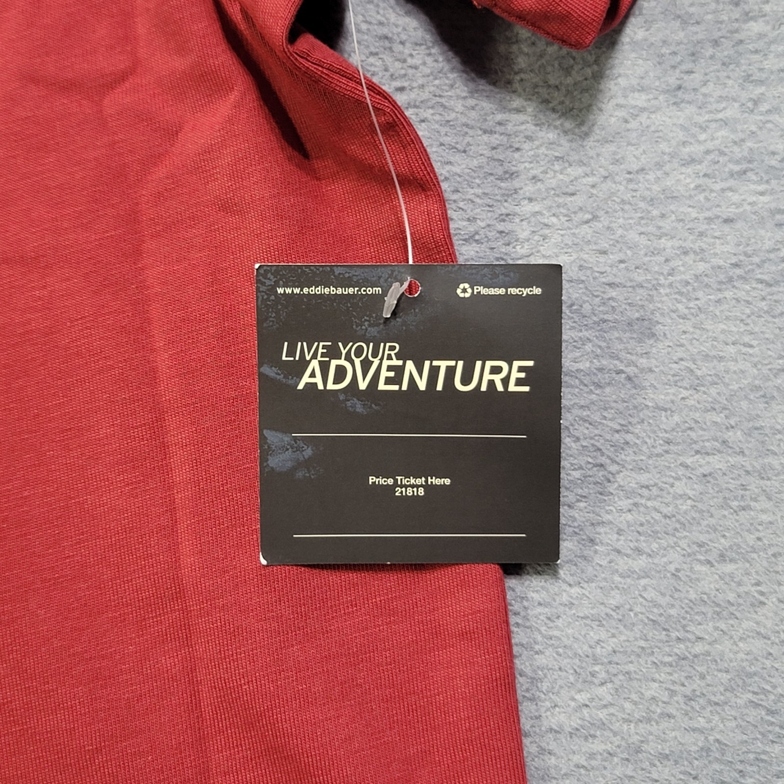 Eddie Bauer T Shirt Mens Large Red Legend Wash Crew Neck Pocket Casual NWT gallery