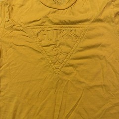 GUESS Embossed Triangle T-shirt Gold Color 100% Cotton Size M Men
