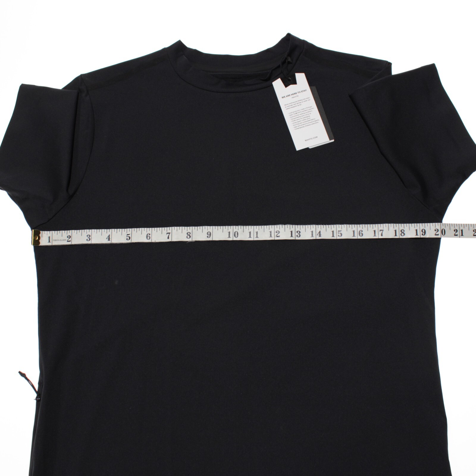 Wahts NWT Short Sleeve T-Shirt Size Medium in Solid Black Nylon Blend gallery