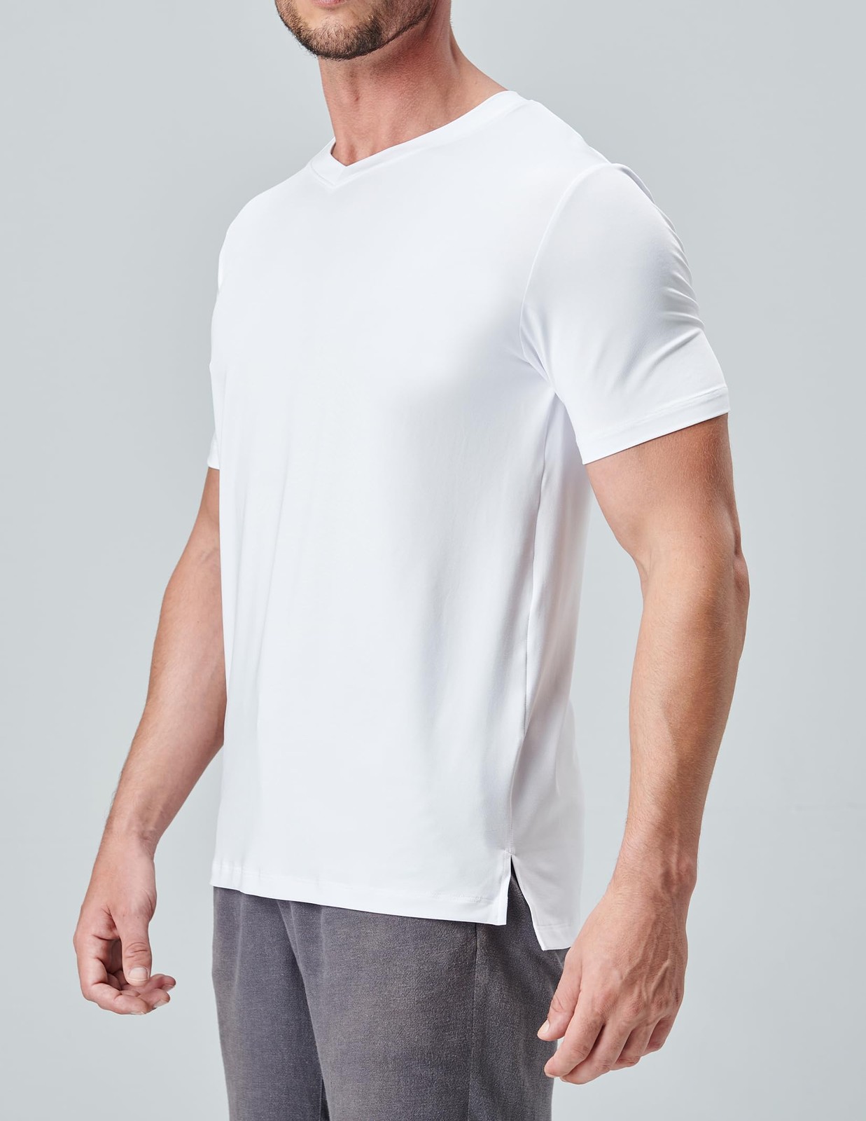 5 Pack Mens V-Neck Dry Fit Active T-Shirts, Athletic Short Sleeve Workout Top... gallery