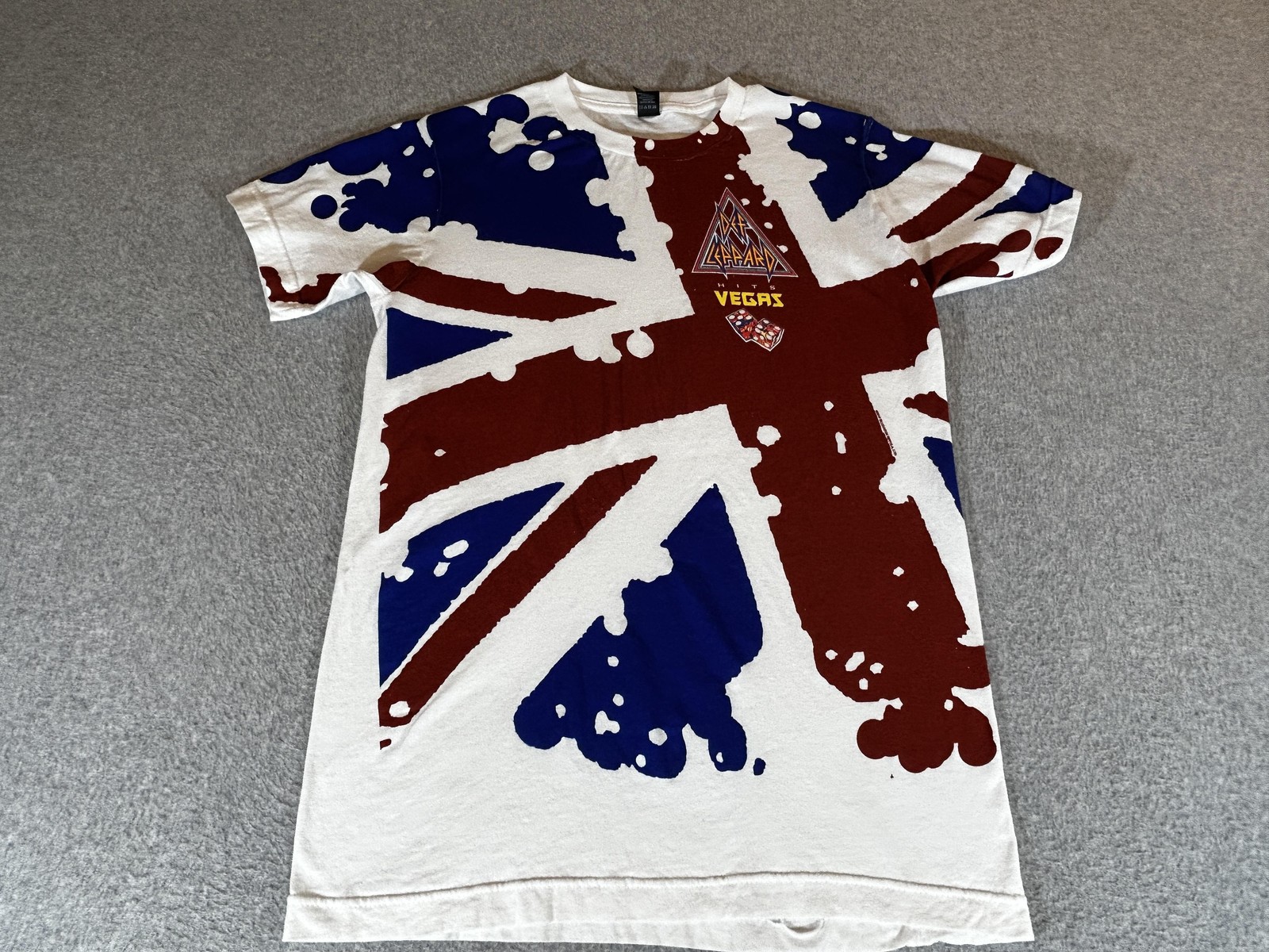 Def Leppard Shirt Mens Small Union Jack Las Vegas Flag Graphic Band Rock Concert gallery