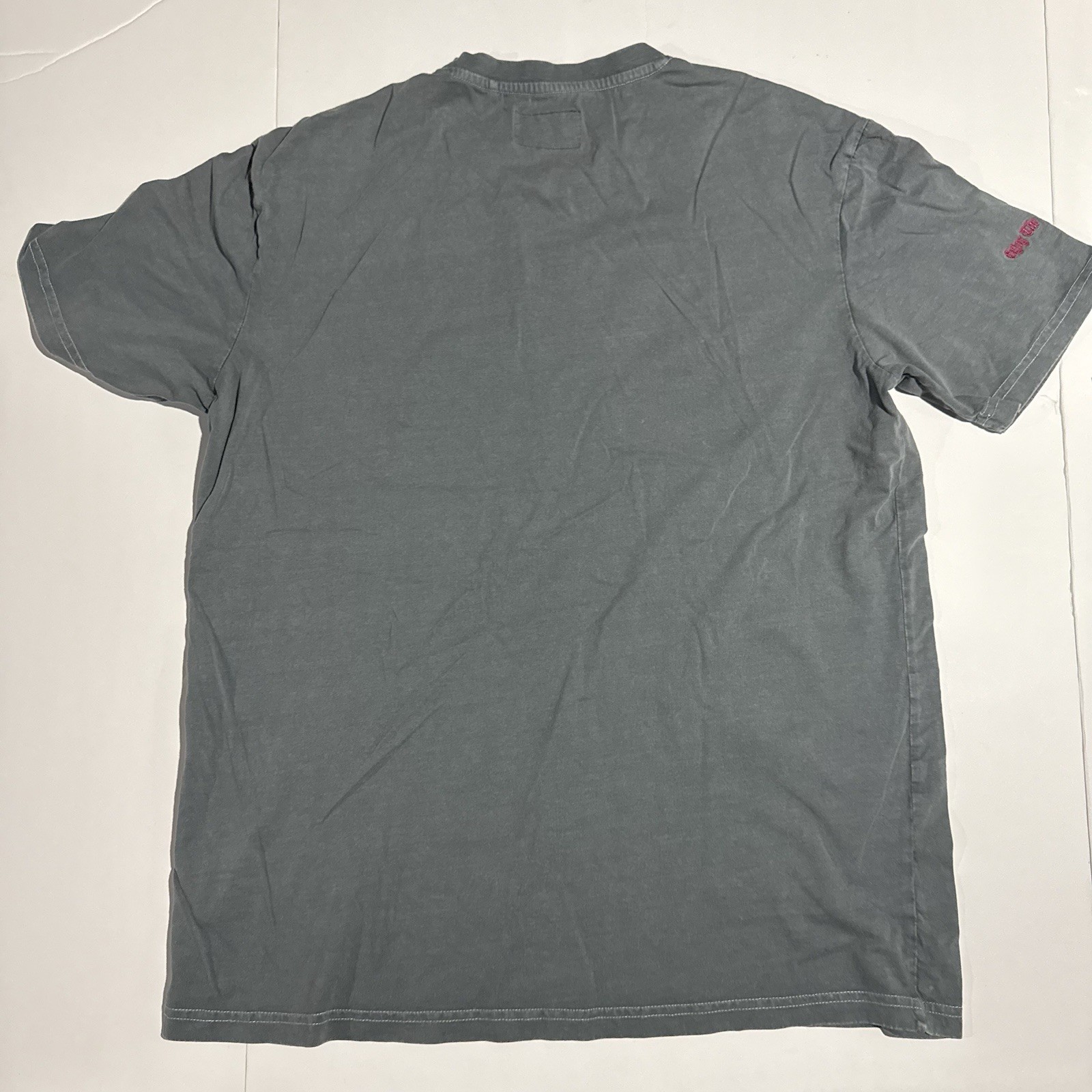 Renuar Charcoal Gray Embroidered Skull Drinking Coffee Tshirt Size Large gallery