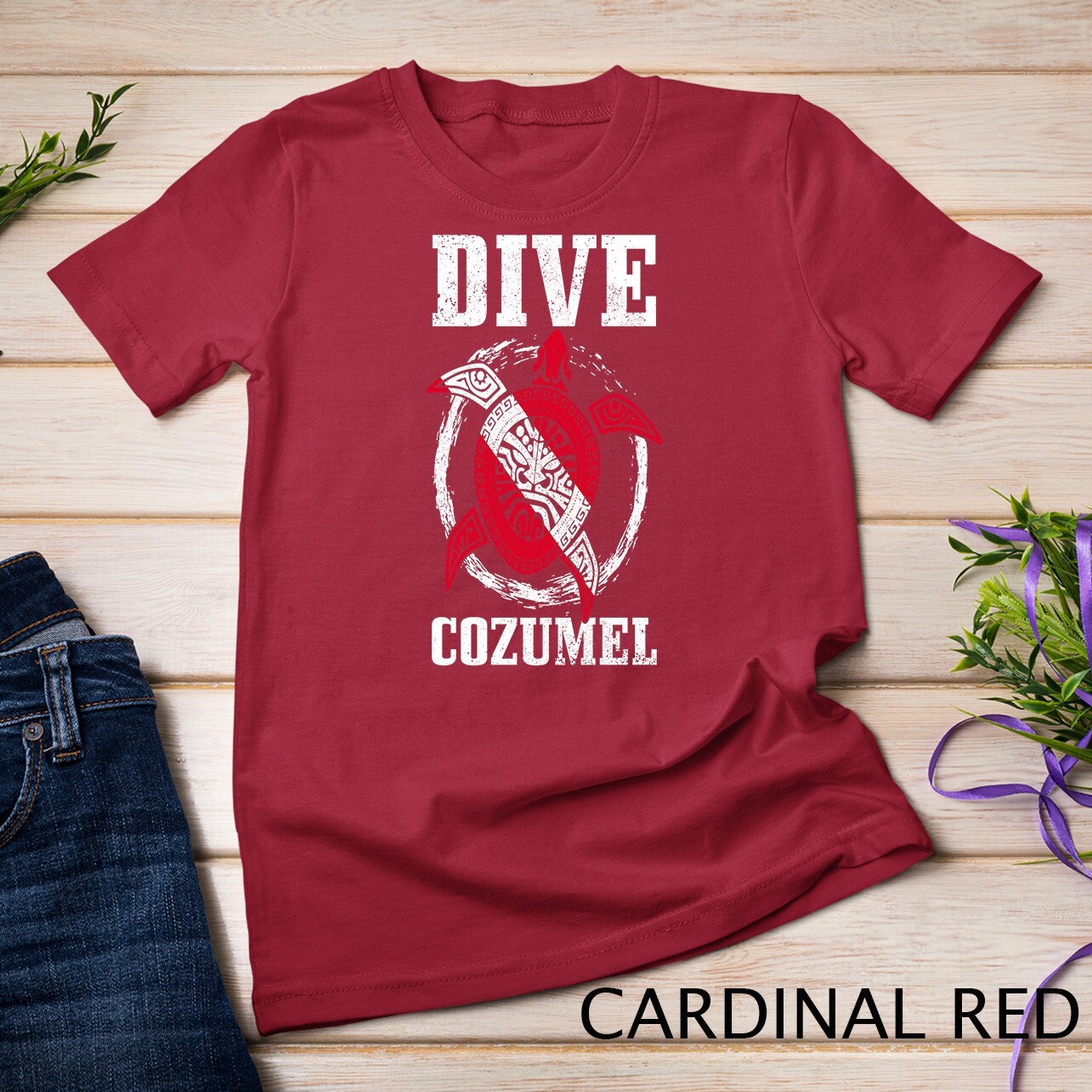 Cozumel Mexico Scuba Diving Flag Sea Turtle Scuba Diver Dive Unisex T-shirt