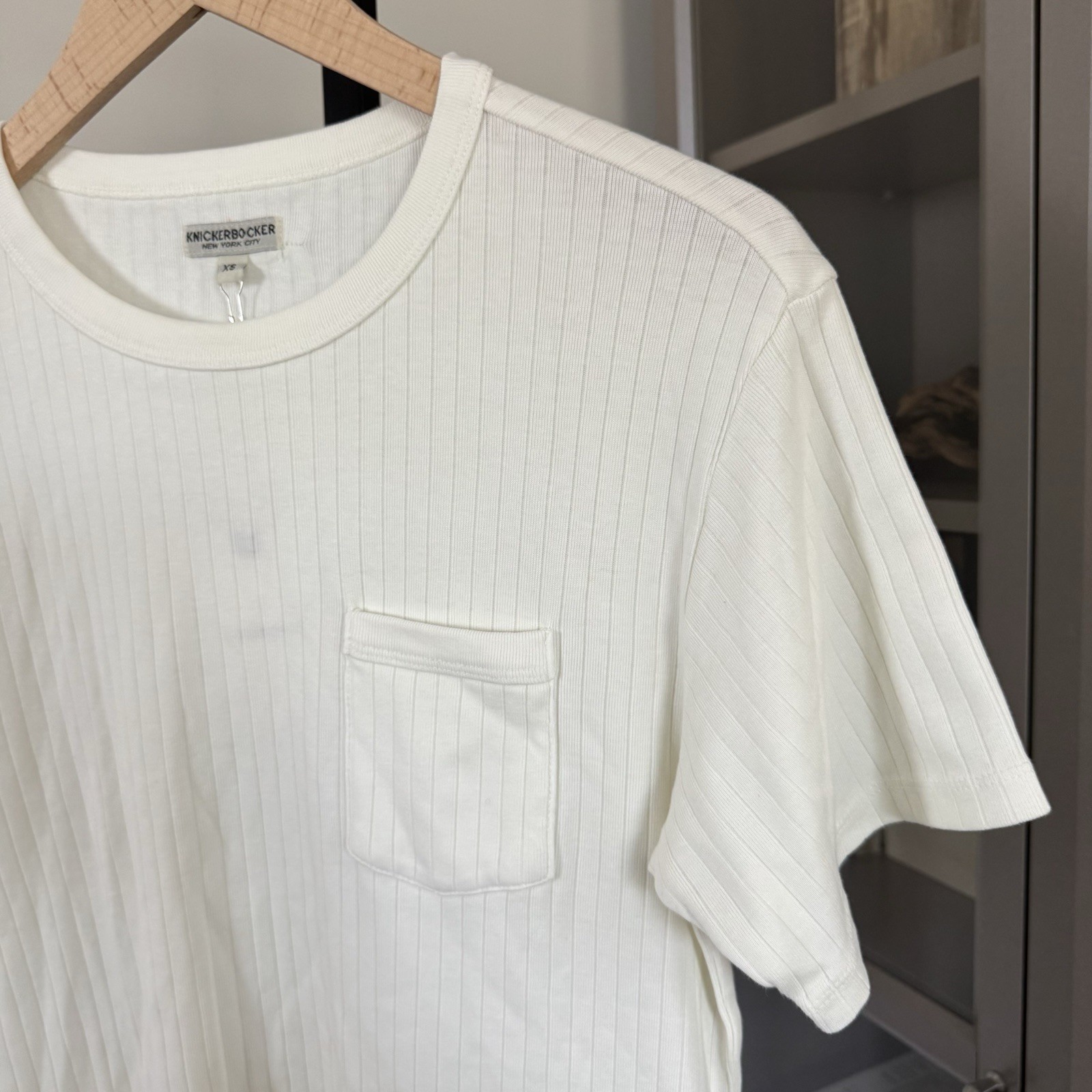 Knickerbocker Ladder Rib Tank Scoop Neck Milk Ivory Cotton T-Shirt XXL 2XL NEW gallery
