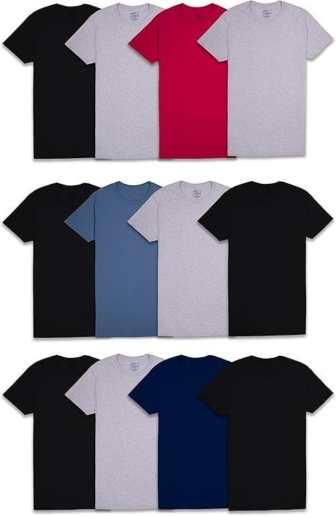 Mens 6-Pack Assorted Crew T Shirts Fruit of the Loom Mystery Colors & Materials gallery