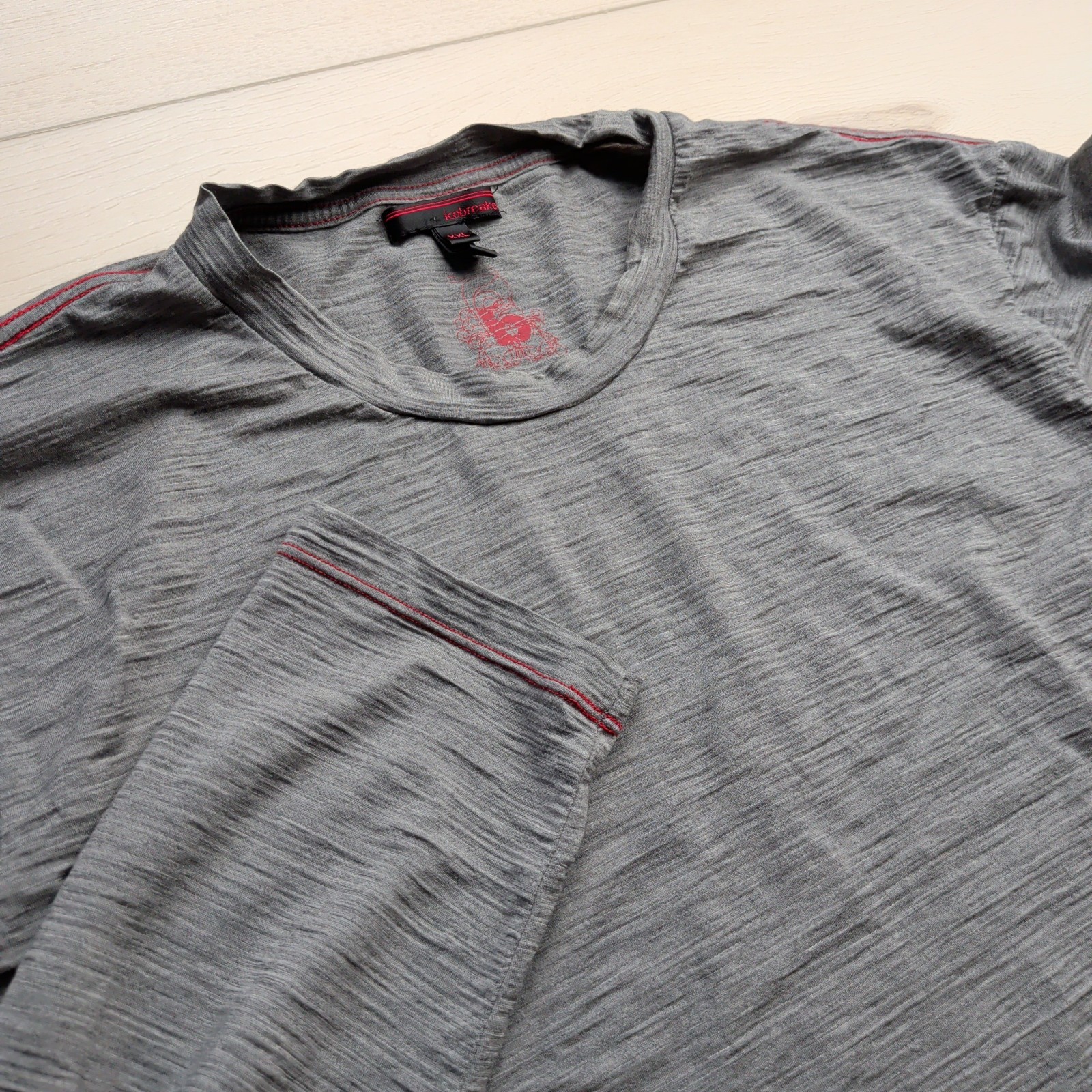 Icebreaker Shirt Mens XXL Gray Merino Wool Long Sleeve Crew Thermal Base Layer