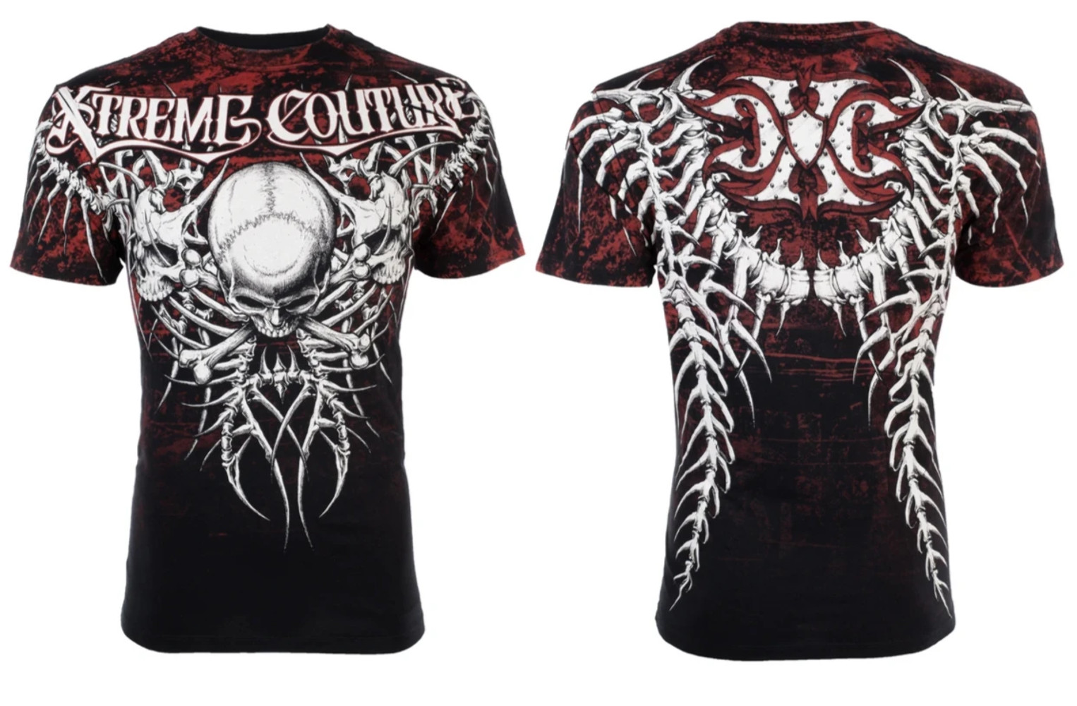 Xtreme Couture Affliction Men's T-Shirt BARE BONE Skull Black Tattoo Biker S-2XL gallery