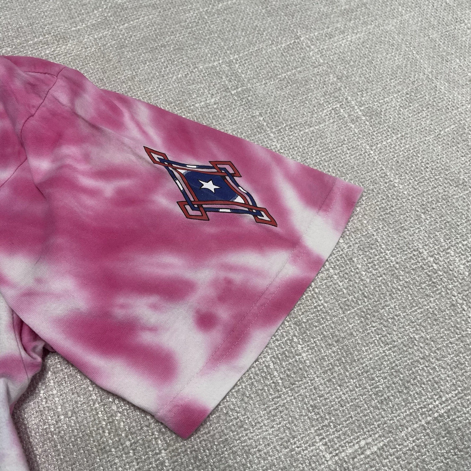 REASON TIE DYE BLUE, PINK, WHITE GRAPHIC 100% CottonT SHIRT MEN SIZE L gallery
