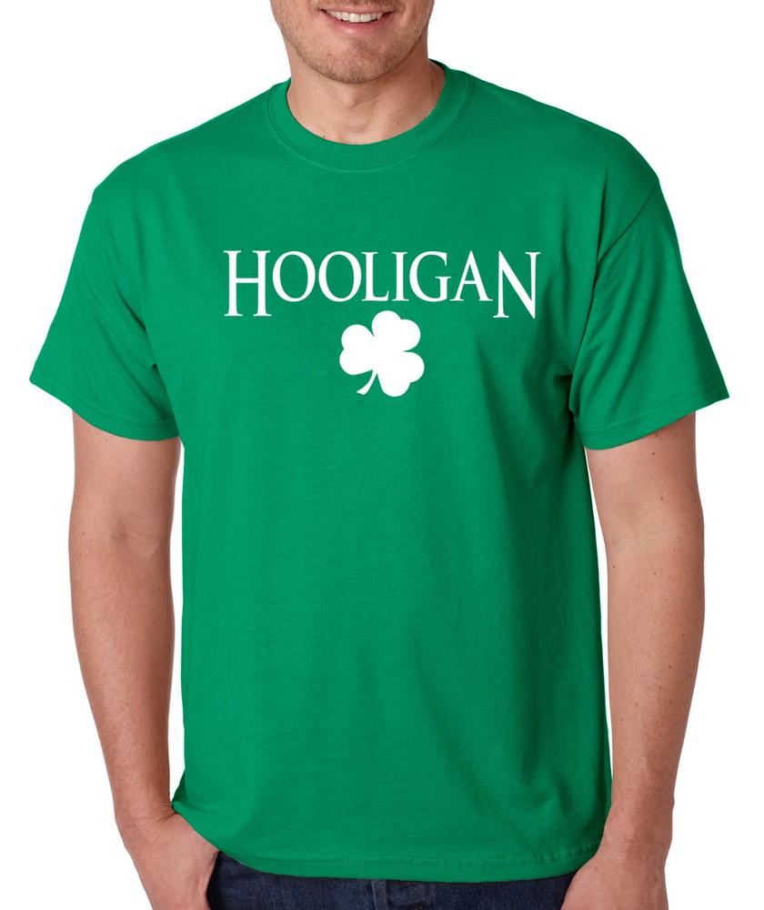 HOOLIGAN funny Irish drinking Saint Patrick’s Day party shamrock clover T-Shirt
