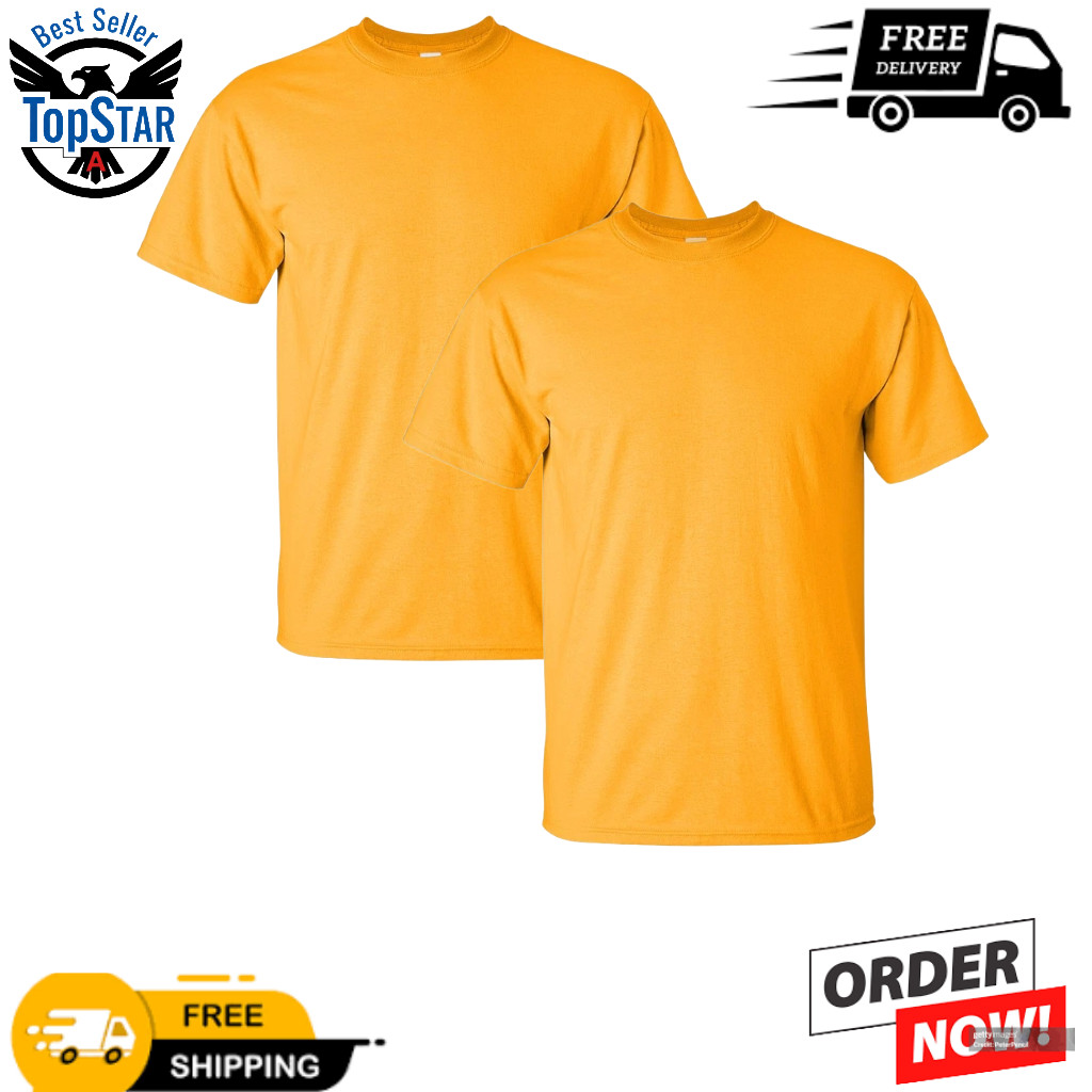 Gildan Men's Gold Ultra Cotton Plain Crew Neck Short Sleeves T-Shirt 2000 (G200) gallery
