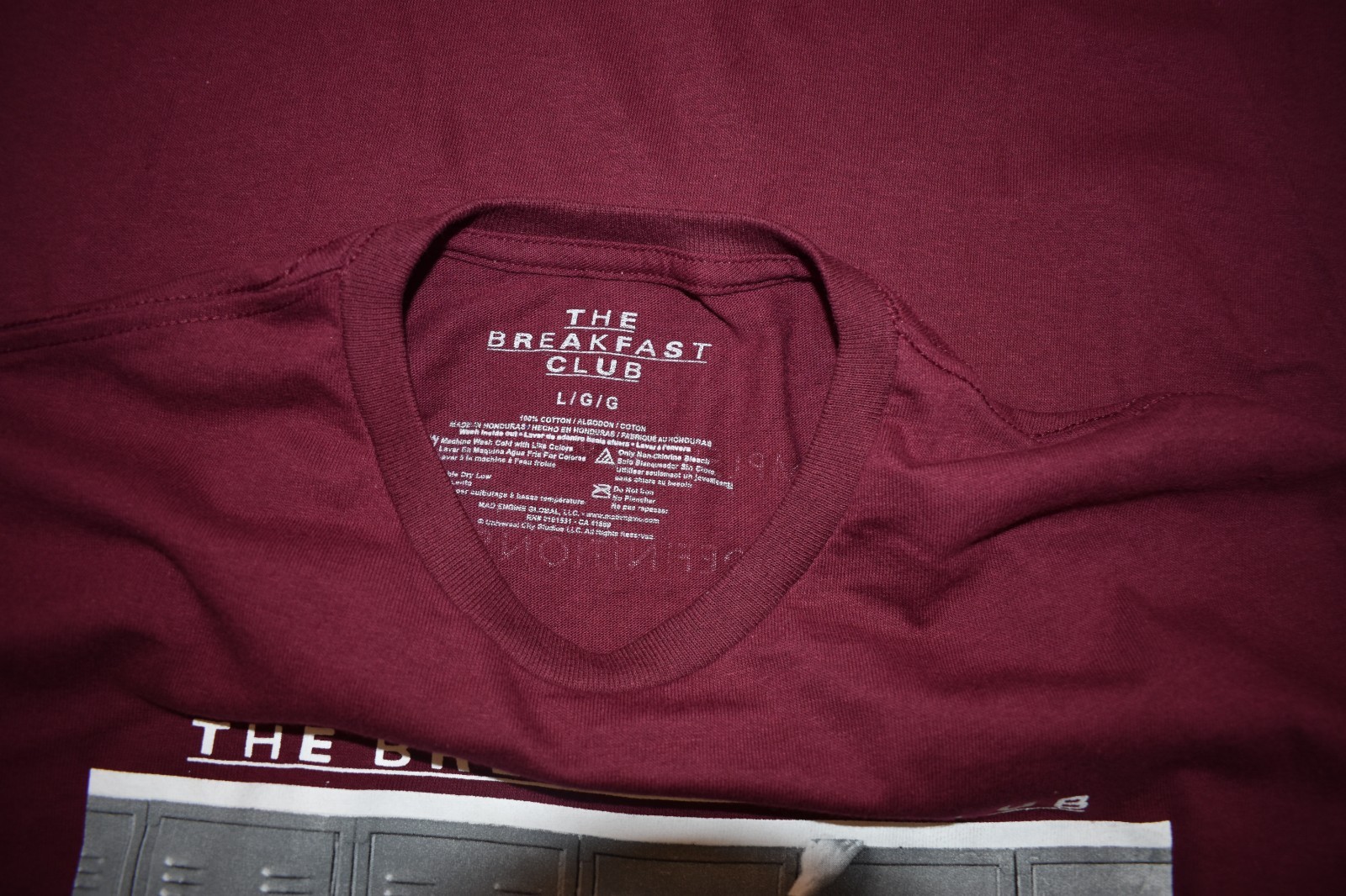 The Breakfast Club Classic Movie Poster Graphic Maroon Adult Shirt New Large gallery