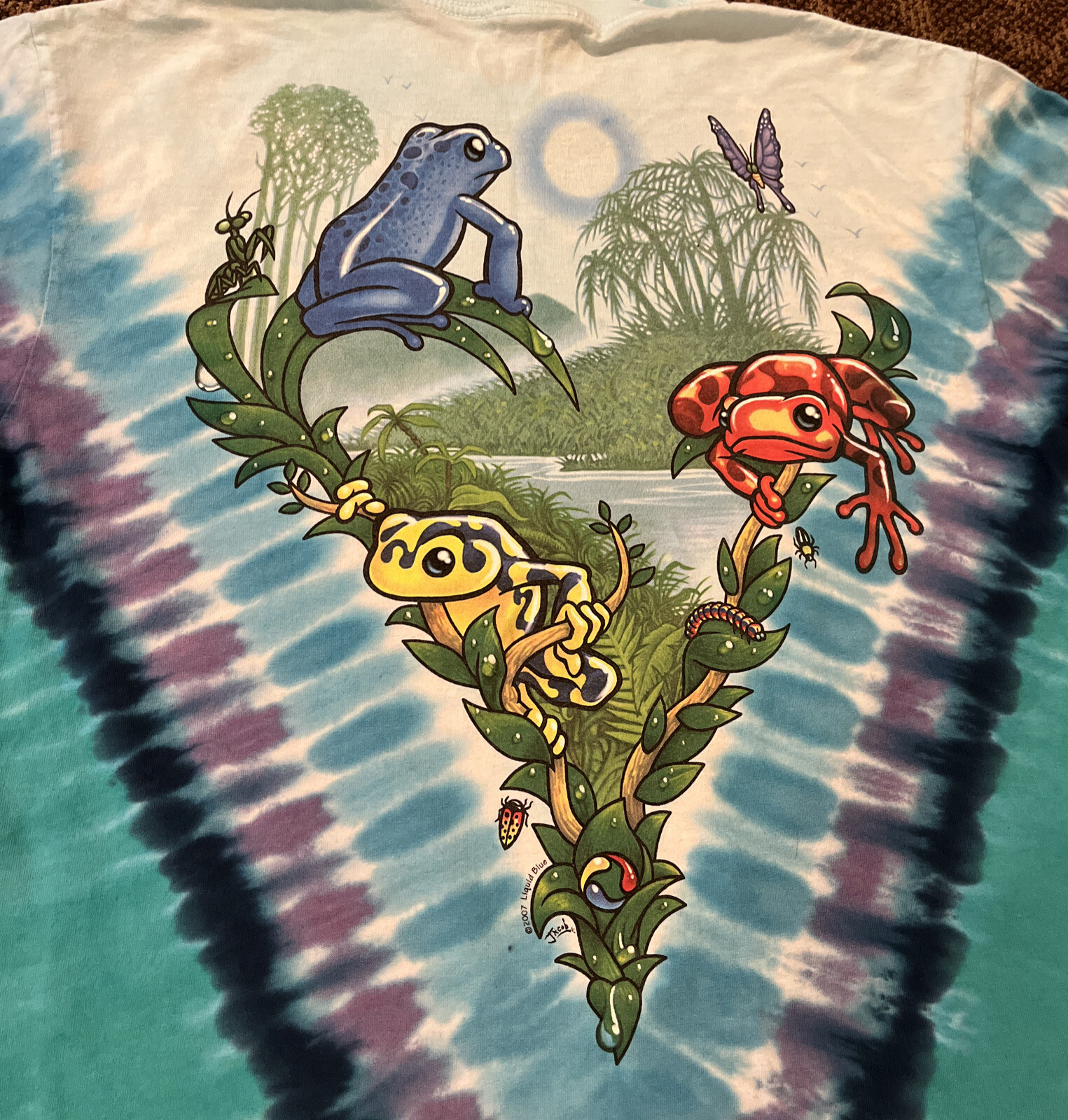 Unisex 2007 LIQUID BLUE RAINFOREST CAFE T-SHIRT FROGS See Photos For Measurement gallery